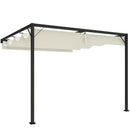 Outsunny 3 x 3(m) Outdoor Pergola Retractable Canopy Wall Mounted, Cream