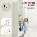 HOMCOM Narrow Bathroom Storage Cabinet with Open Compartment, White