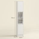 HOMCOM Narrow Bathroom Storage Cabinet with Open Compartment, White