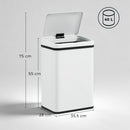 HOMCOM Kitchen Bin with Fast Motion Sensor, 40L Stainless Steel Sensor Bin