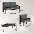 Outsunny Rattan Garden Furniture Set, Outdoor Furniture Conversation Set