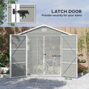 Outsunny 8 x 6ft Garden Shed Storage w/ Foundation Kit, Vents, Light Grey