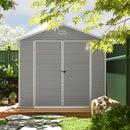 Outsunny 8 x 6ft Garden Shed Storage w/ Foundation Kit, Vents, Light Grey