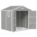 Outsunny 8 x 6ft Garden Shed Storage w/ Foundation Kit, Vents, Light Grey
