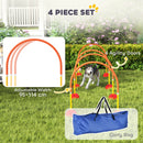 PawHut 4 Piece Dog Agility Training Equipment with Carry Bag, Orange
