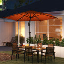 Outsunny 3(m) Cantilever Garden Parasol Umbrella W/ Solar LED Orange