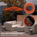 Outsunny 3(m) Cantilever Garden Parasol Umbrella W/ Solar LED Orange