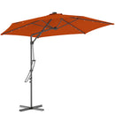 Outsunny 3(m) Cantilever Garden Parasol Umbrella W/ Solar LED Orange