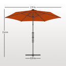 Outsunny 3(m) Cantilever Garden Parasol Umbrella W/ Solar LED Orange