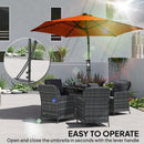 Outsunny 3(m) Cantilever Garden Parasol Umbrella W/ Solar LED Orange