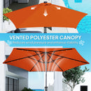 Outsunny 3(m) Cantilever Garden Parasol Umbrella W/ Solar LED Orange