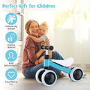 No Pedal Baby 4 Wheels Balance Bike with Non-slip Handlerbar-Blue