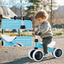 No Pedal Baby 4 Wheels Balance Bike with Non-slip Handlerbar-Blue