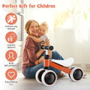 No Pedal Baby 4 Wheels Balance Bike with Non-slip Handlerbar-Orange