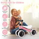 No Pedal Baby 4 Wheels Balance Bike with Non-slip Handlerbar-Pink