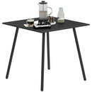 Outsunny Garden Table for 4 Person with Slat Top, Steel Frame
