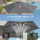 Outsunny 2.6M Garden Parasol Umbrella with Aluminium Pole, Tilt, Crank