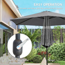 Outsunny 2.6M Garden Parasol Umbrella with Aluminium Pole, Tilt, Crank