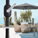 Outsunny 2.6M Garden Parasol Umbrella with Aluminium Pole, Tilt, Crank