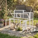 PawHut Wooden Rabbit Hutch, Outdoor Bunny Cage with Waterproof Roof