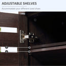 HOMCOM Shoe Storage Cabinet with Slatted Doors for 15 Pairs of Shoes Brown