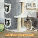 PawHut 101 Cm Cat Tree Cat Condo For Indoor Cats With Sisal Scratching Post