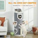 PawHut 101 Cm Cat Tree Cat Condo For Indoor Cats With Sisal Scratching Post