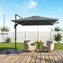 Outsunny 2.4 X 2.4 M Cantilever Parasol W/ Umbrella Weights, Dark Grey