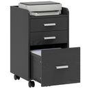 HOMCOM Mobile Filing Cabinet, File Cabinet with 3 Drawers, Black