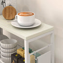 HOMCOM 3-Tier Kitchen Cart, Multifunction Kitchen Trolley on Wheels, White