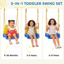 AIYAPLAY 3 In 1 Toddler Swing Set, Folding Child Swing Set For Kids, Blue