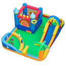 Beach-Themed Inflatable Water Slide with Climbing Wall