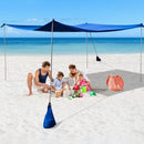 Beach Canopy Shields 300 X 300 Cm Beach Tent Sun Shelter Fit 6-8 People-Blue