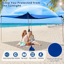 Beach Canopy Shields 300 X 300 Cm Beach Tent Sun Shelter Fit 6-8 People-Blue