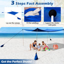 Beach Canopy Shields 300 X 300 Cm Beach Tent Sun Shelter Fit 6-8 People-Blue