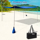 Beach Canopy Shields 300 X 300 Cm Beach Tent Sun Shelter Fit 6-8 People-Blue