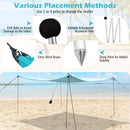 Beach Canopy Shields 300 x 300 cm Beach Tent Sun Shelter Fit 6-8 People-Green