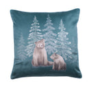 D & D Bear Walks Filled Cushion In Teal