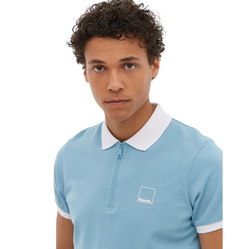 Bench Rostock Zip Neck Polo  - Blue