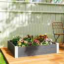 Outsunny Vinyl Raised Garden Bed Kit, 3 x 3 x 1ft Modular Garden Box