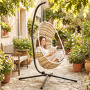 Outsunny Hanging Egg Chair Stand Only, Hammock Chair C-Stand, Black