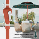 Outsunny 2.7 M Garden Parasol With Double Top, Green