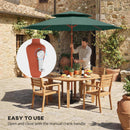 Outsunny 2.7 M Garden Parasol With Double Top, Green