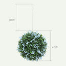 HOMCOM Set Of 2 Artificial Plant Topiary Balls, Faux Plants, Blue