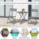 Outsunny 3 PCS PE Rattan Wicker Garden Furniture Patio Bistro Set Folding for 2 Outdoor Table and Chair Set (Grey)