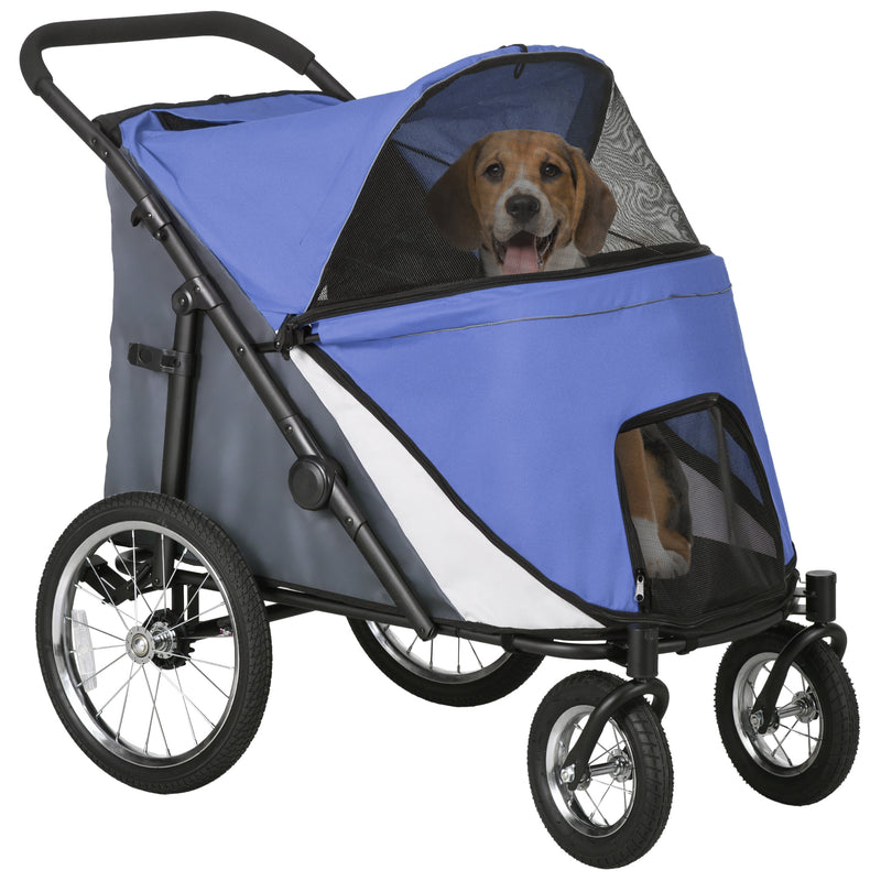 PawHut Foldable Pet Stroller With Cushion, For M, L Dogs