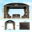 Outsunny 3 X 4m Hardtop Gazebo Aluminium Garden Pavilion