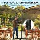 Outsunny 3 M Garden Cantilever Parasol With Cover, Rotation, Khaki