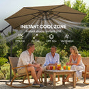 Outsunny 3 M Garden Cantilever Parasol With Cover, Rotation, Khaki