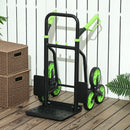 DURHAND Climbing Stairs Trolley Hand Trucks 6-Wheels Foldable Load Cart Steel